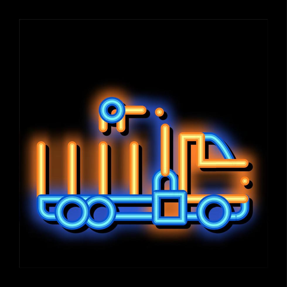 lading water aanhangwagen voertuig neon gloed icoon illustratie vector