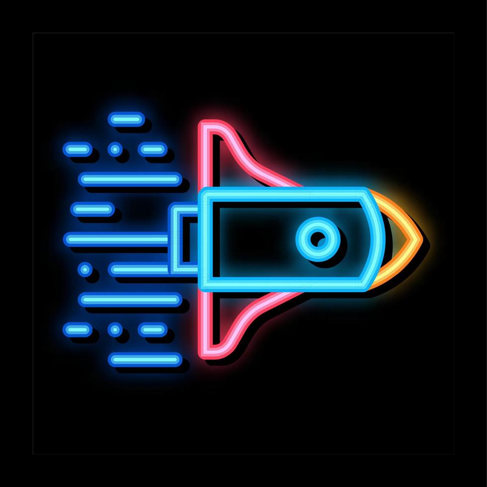 raket snel vlieg neon gloed icoon illustratie vector