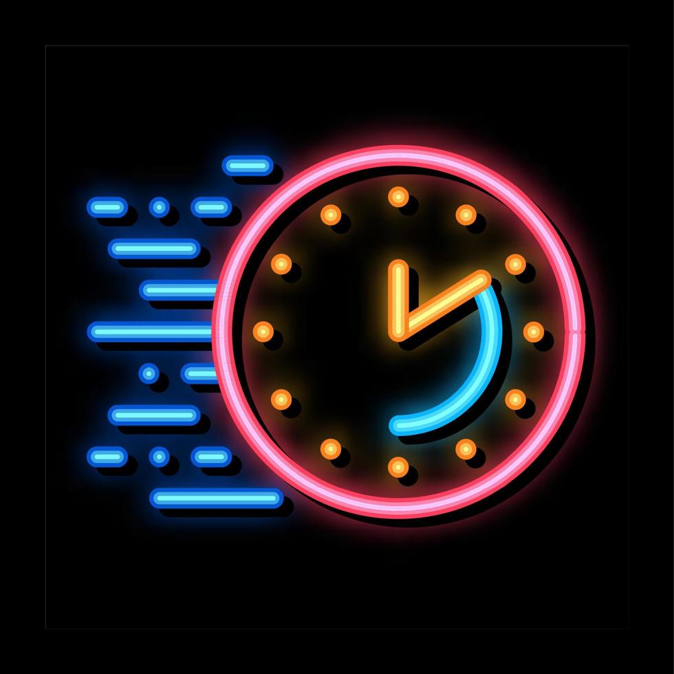 tijd vervaldatum neon gloed icoon illustratie vector