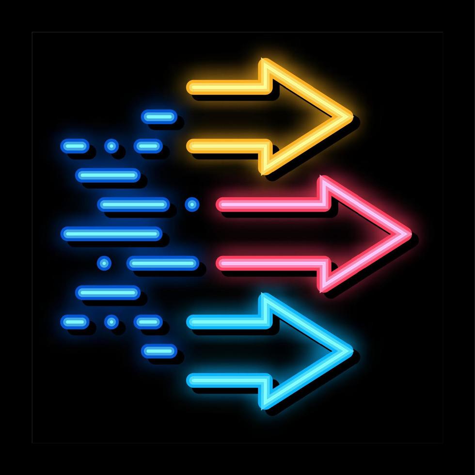 snelheid pijlen neon gloed icoon illustratie vector