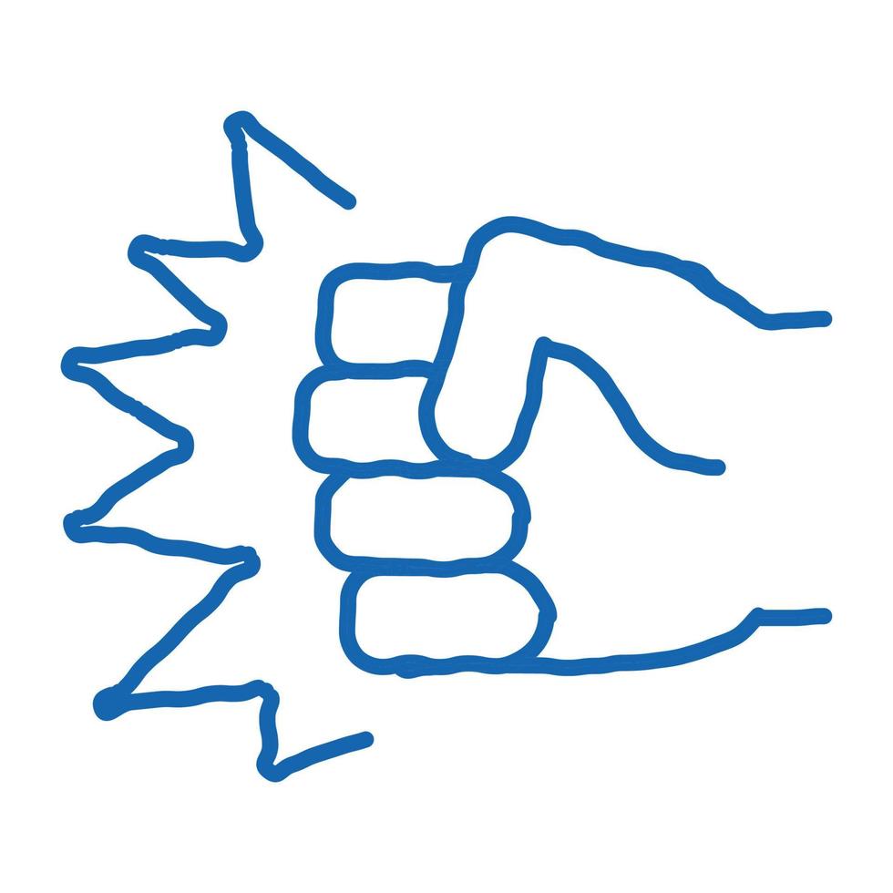 sterkte vuist stempel tekening icoon hand- getrokken illustratie vector