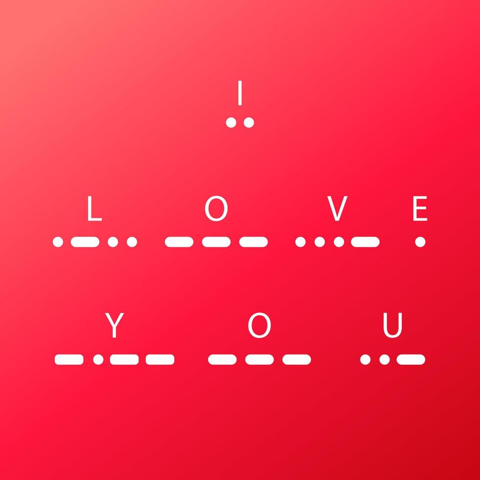 ik liefde u tekst in morse code. vector illustratie. st. Valentijnsdag dag kaart.