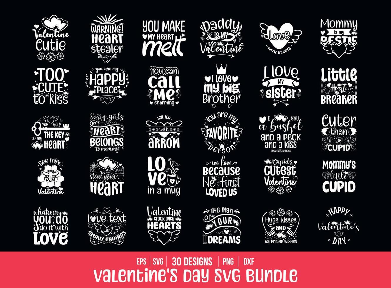 valentijnsdag dag SVG bundel. Valentijnsdag citaten ontwerp voor t-shirt vector