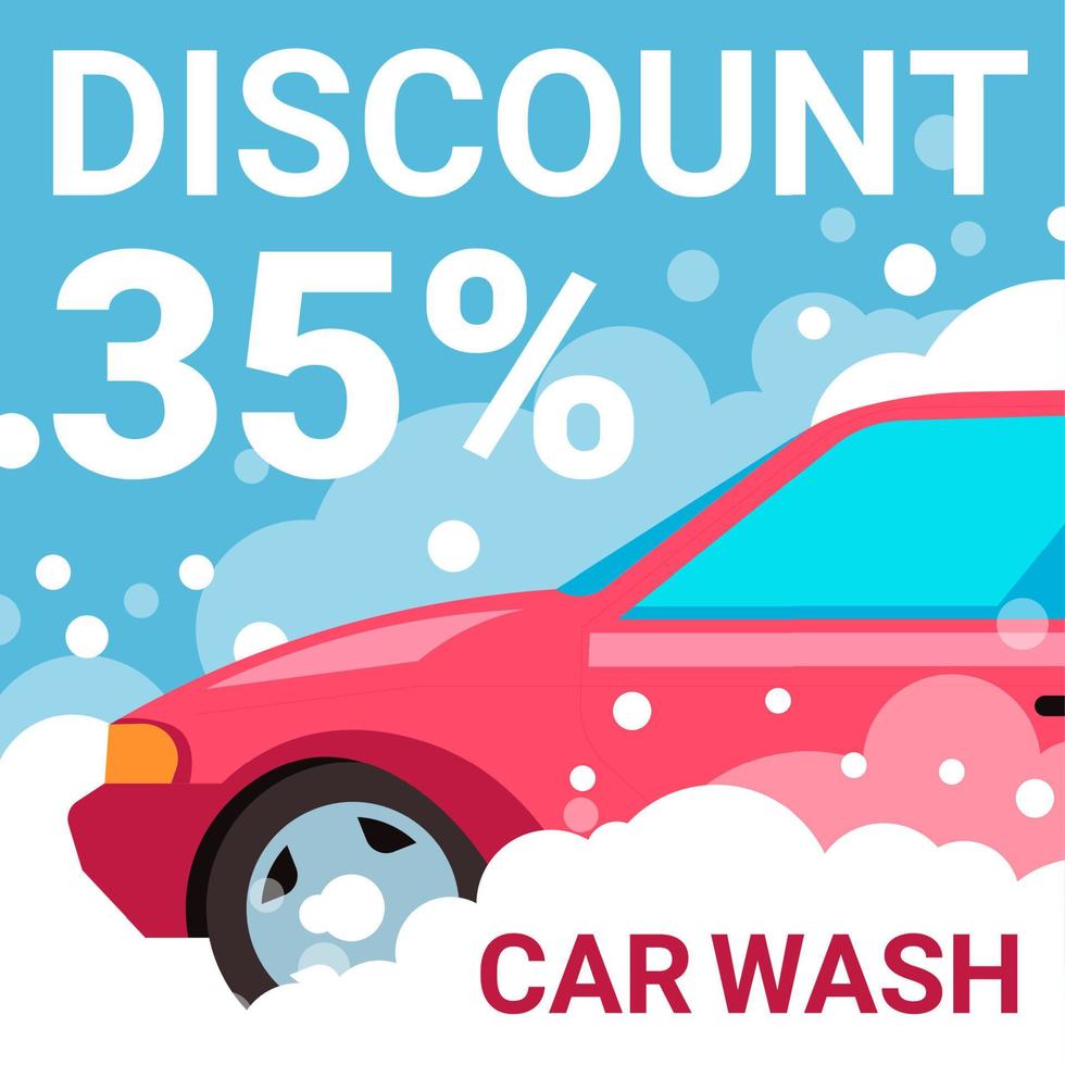 auto wassen korting 35 procent, onderhoud winkel vector