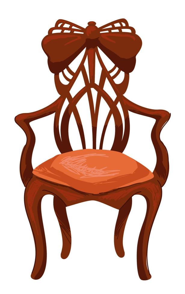 retro oud meubilair, antiek stoel met houtsnijwerk vector