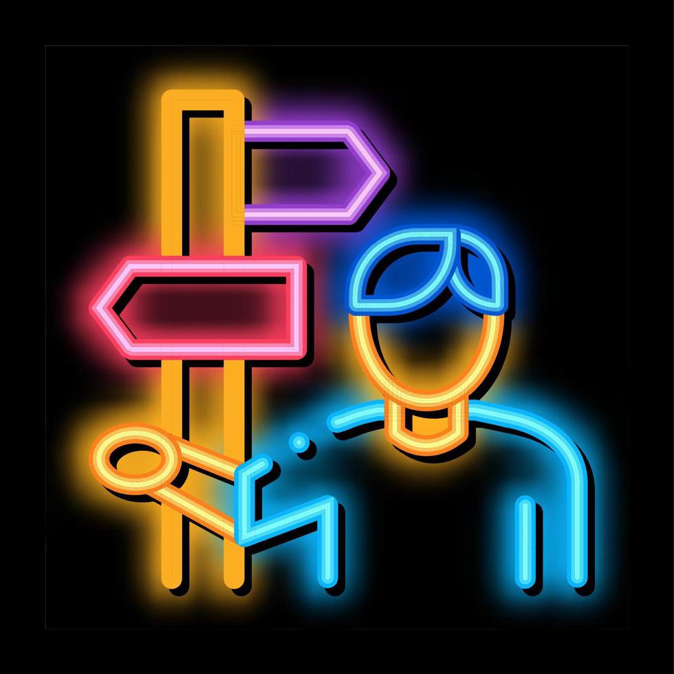 menselijk post kolom neon gloed icoon illustratie vector