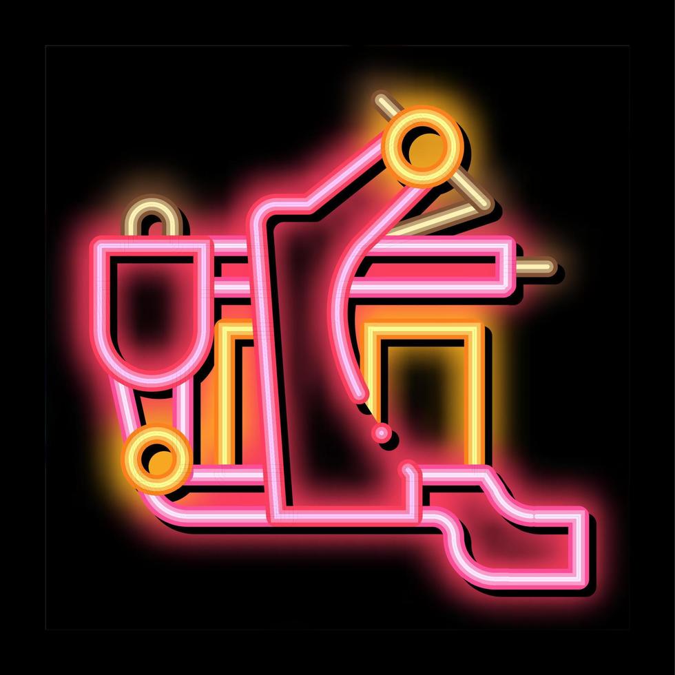 tatoeëren machine neon gloed icoon illustratie vector