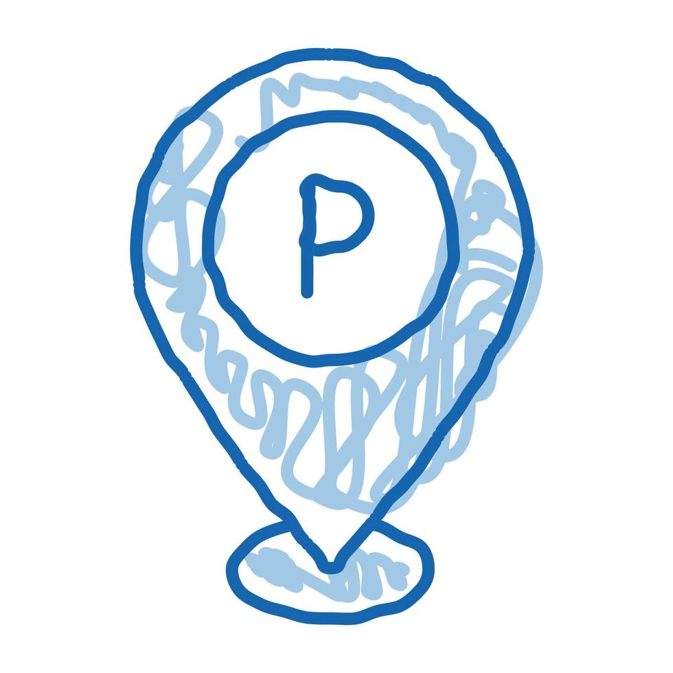 parkeren geolocatie tekening icoon hand- getrokken illustratie vector