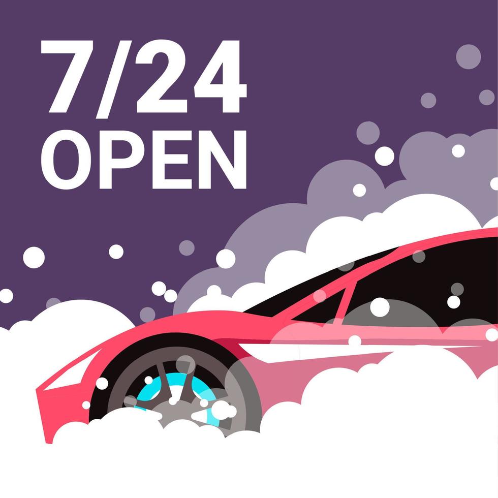 auto onderhoud en onderhoud Open 24 7 elke dag vector