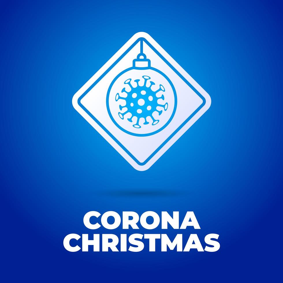 kerst coronavirus verkeersbord vector