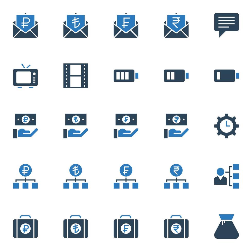 twee kleur pictogrammen voor bedrijf en financieel. vector