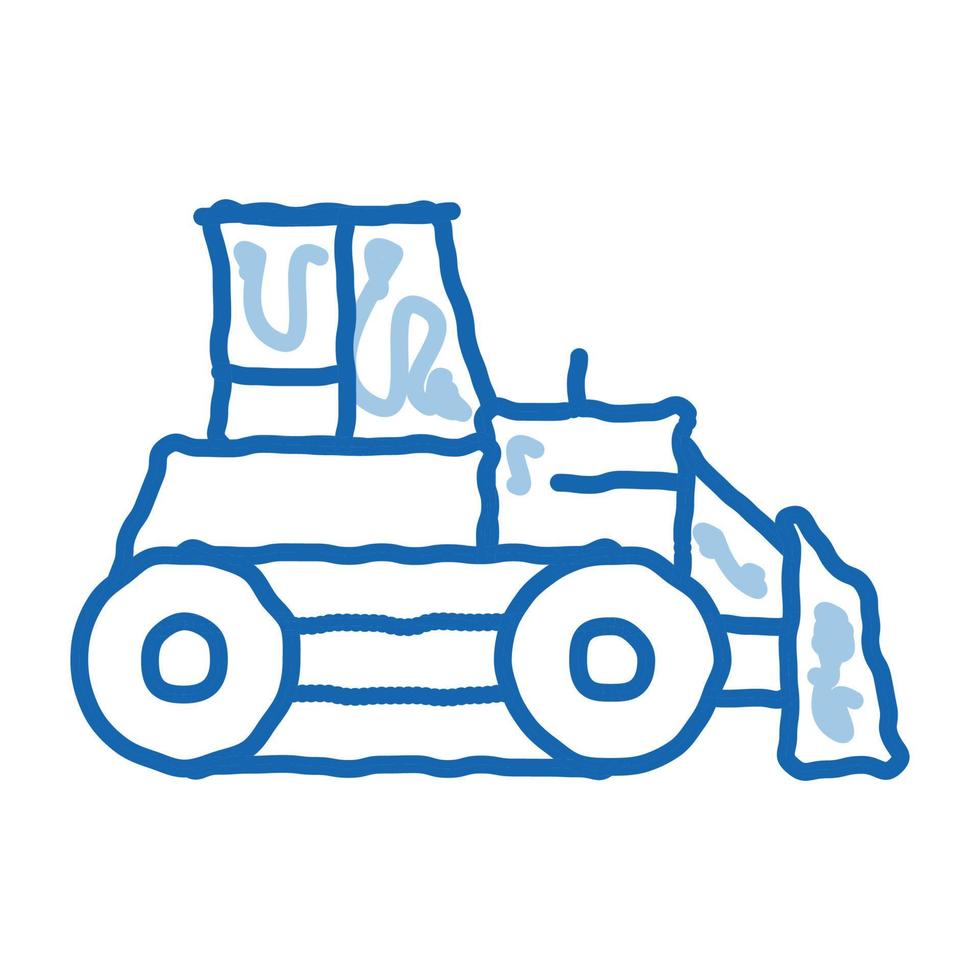 weg reparatie bulldozer tekening icoon hand- getrokken illustratie vector