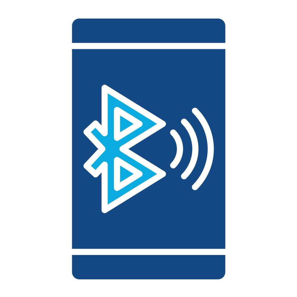 Bluetooth aansluiten glyph twee kleur icoon vector