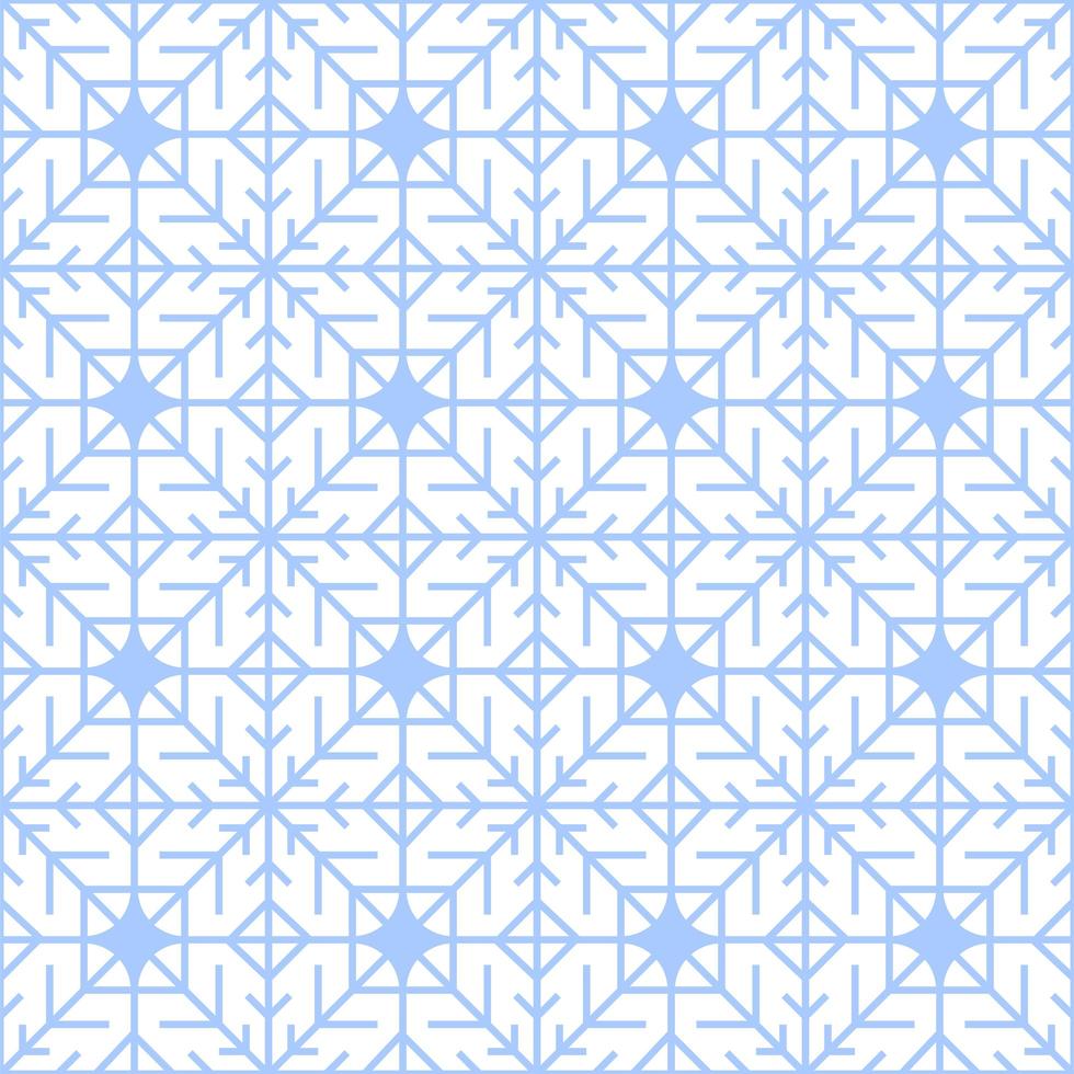 geometrisch blauw sneeuwvlok naadloos de winterpatroon vector