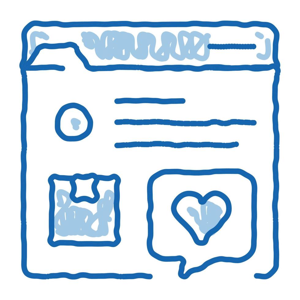 recensie internet winkel web plaats tekening icoon hand- getrokken illustratie vector