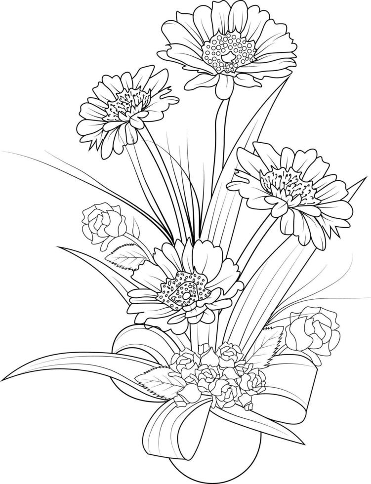 reeks van een decoratief gestileerde madeliefje bloem geïsoleerd Aan wit achtergrond. zeer gedetailleerd vector illustratie, doodling en zen stijl, tatoeëren ontwerp bloesem bloemen.