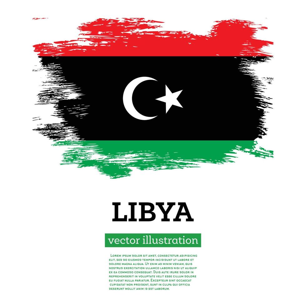 Libië vlag met borstel slagen. onafhankelijkheid dag. vector