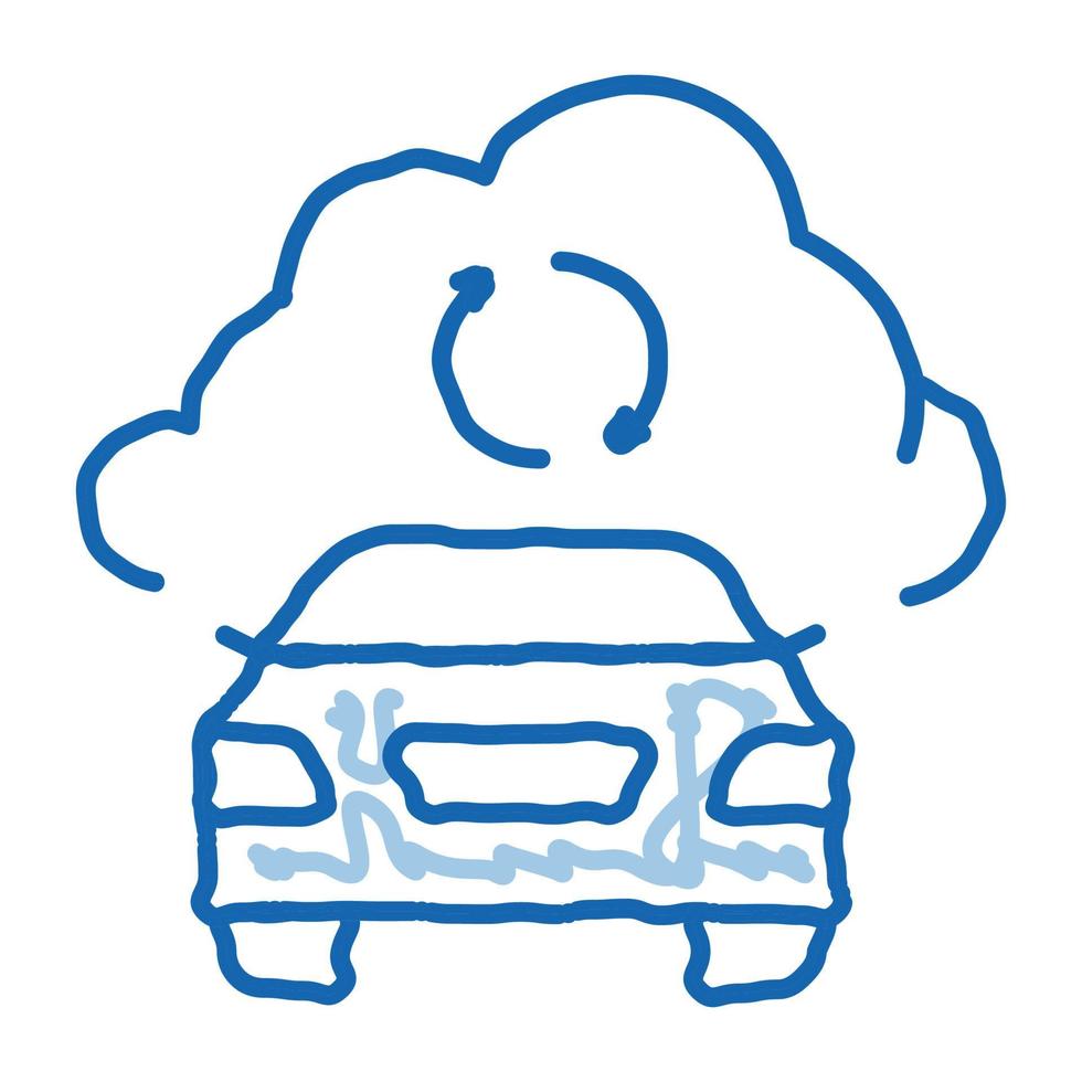 slim auto verbinding wolk tekening icoon hand- getrokken illustratie vector