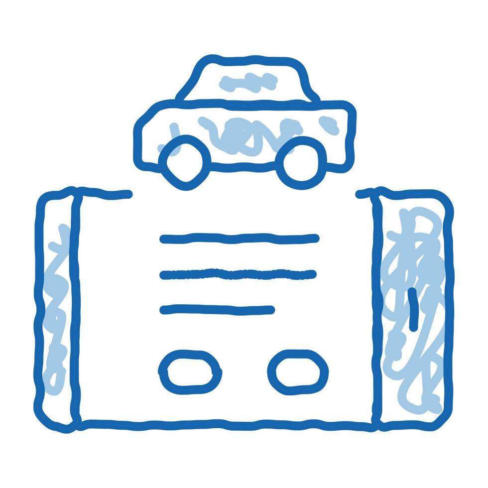 auto controle telefoon app tekening icoon hand- getrokken illustratie vector