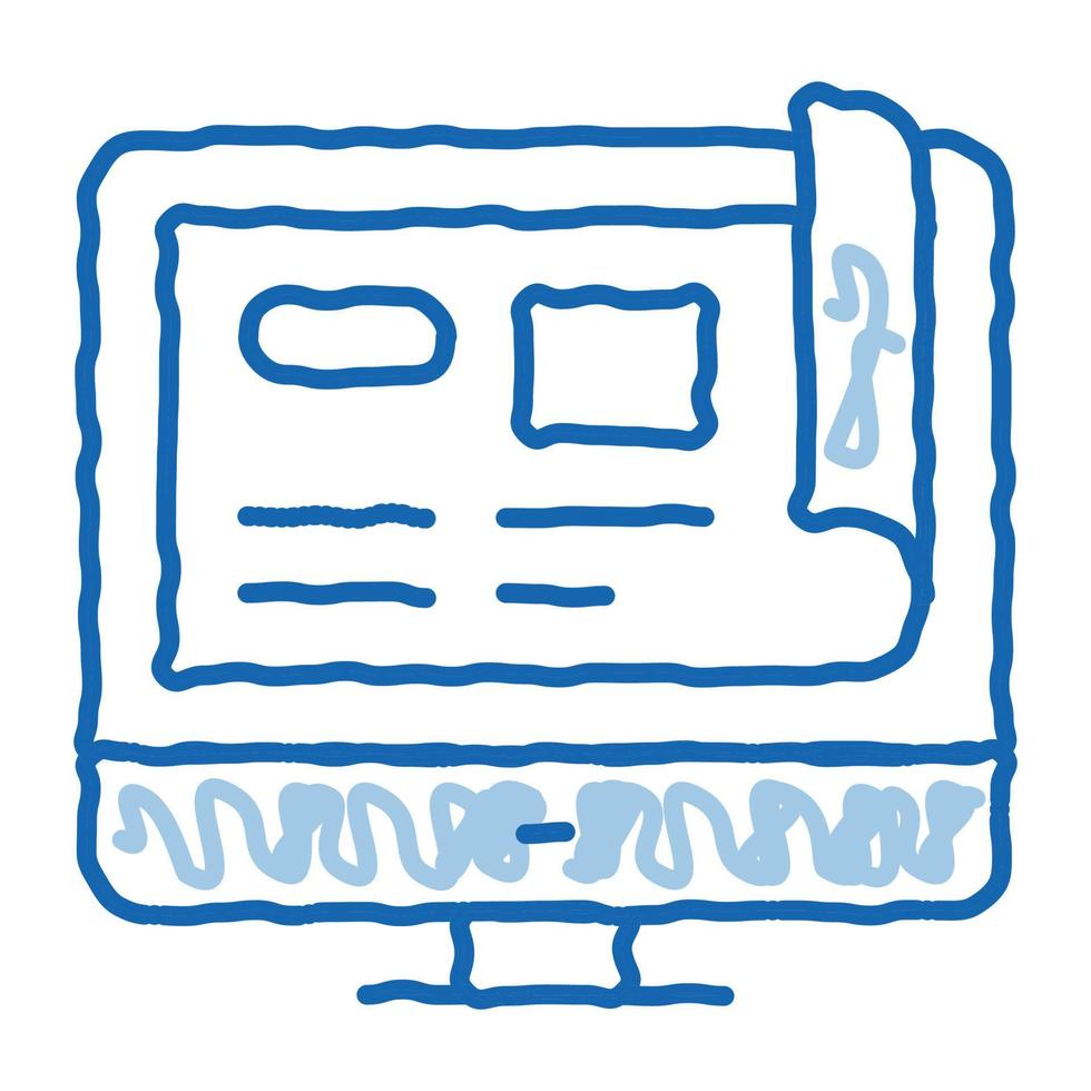 web plaats project tekening icoon hand- getrokken illustratie vector