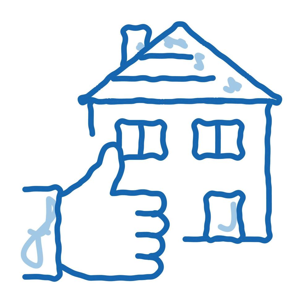huis hand- gebaar tonen Leuk vinden tekening icoon hand- getrokken illustratie vector