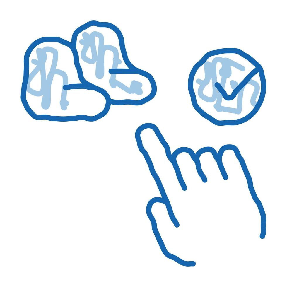 stoel zak keuze tekening icoon hand- getrokken illustratie vector