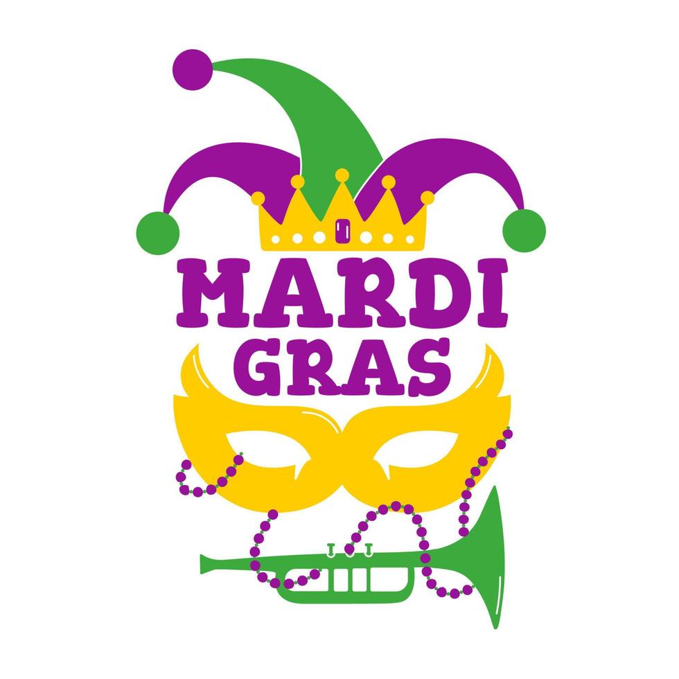 mardi gras partij ontwerp. verzameling van Frans traditioneel mardi gras symbolen. viering groet kaart vector