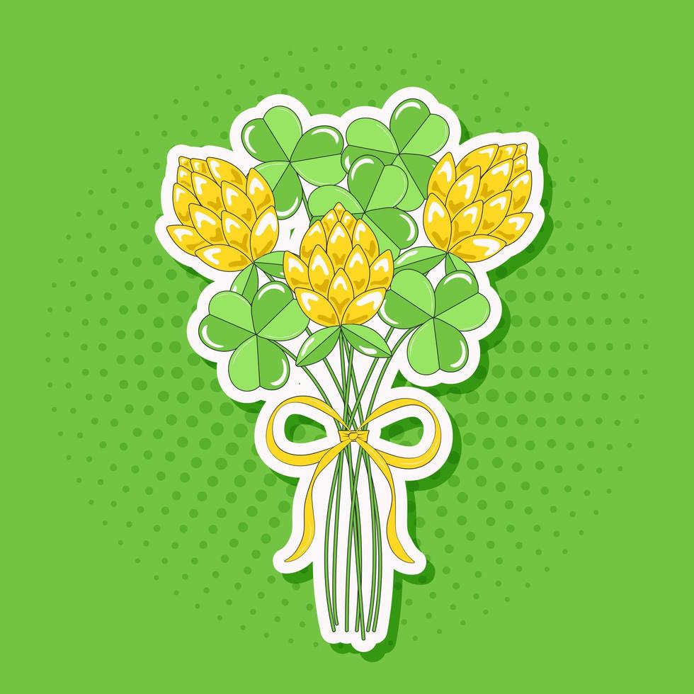 Klaver boeket st patricks dag sticker vector