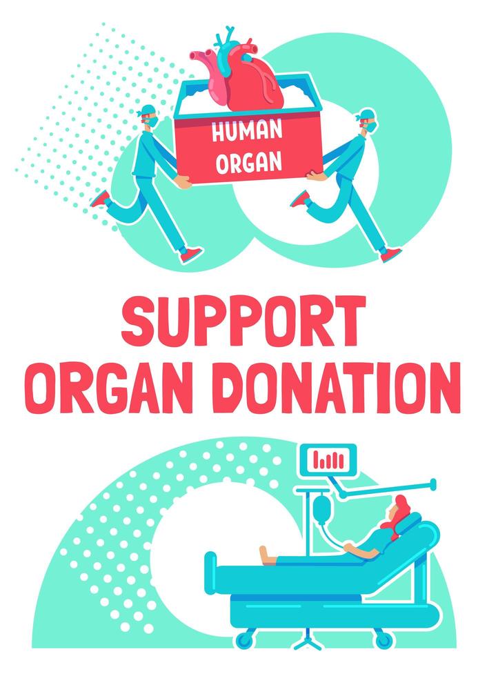 steun orgaandonatie poster vector
