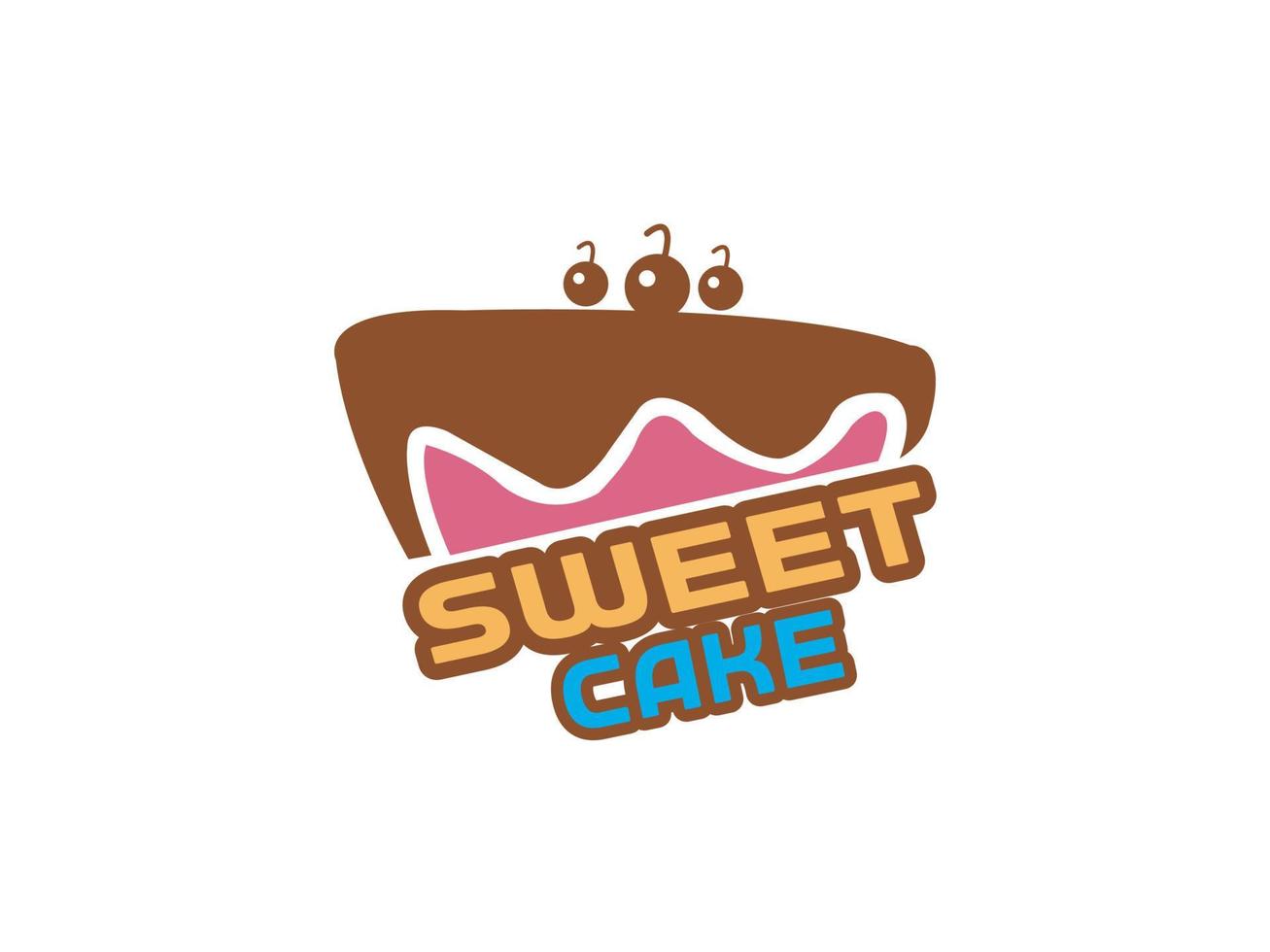 zoet taart logo taart winkel logo bakkerij logo ontwerp vector sjabloon