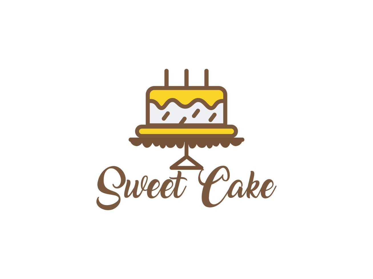 zoet taart logo taart winkel logo bakkerij logo ontwerp vector sjabloon
