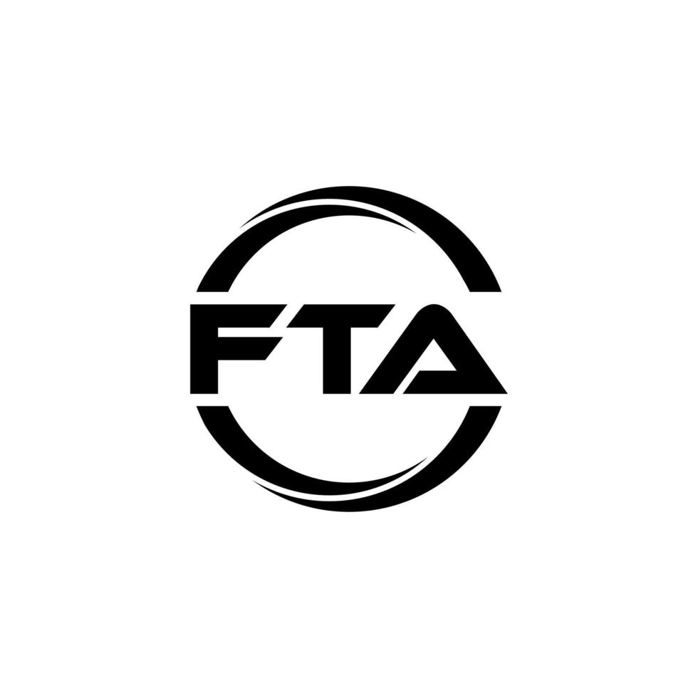 fta brief logo ontwerp in illustratie. vector logo, schoonschrift ontwerpen voor logo, poster, uitnodiging, enz.