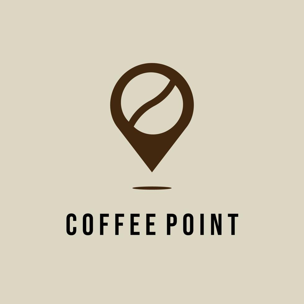 koffie punt logo vector icoon illustratie ontwerp, minimalistische logo Boon punt