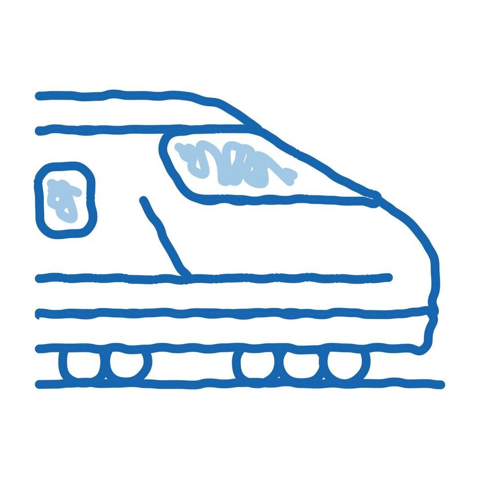 elektrisch passagier trein tekening icoon hand- getrokken illustratie vector