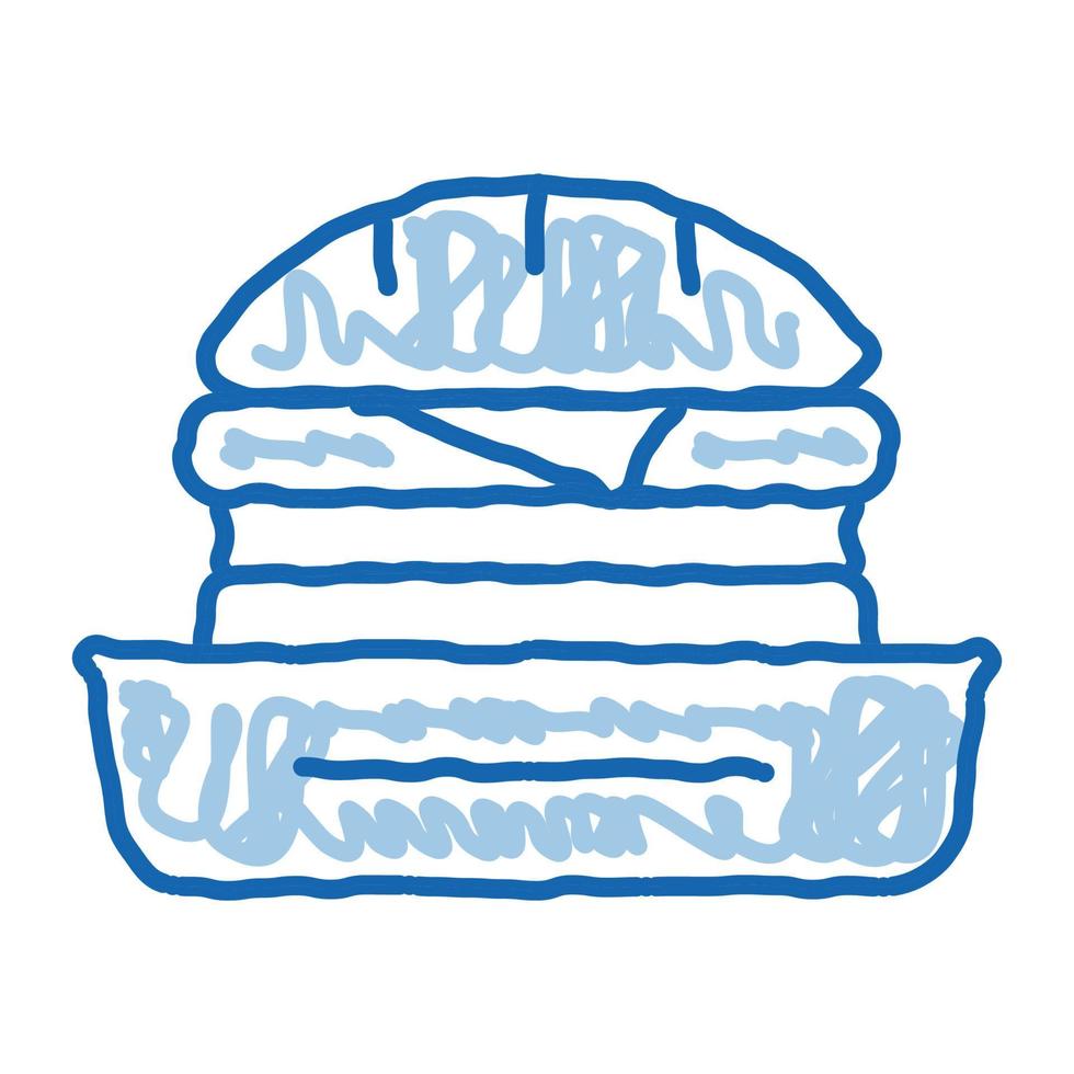 hamburger snel voedsel tekening icoon hand- getrokken illustratie vector