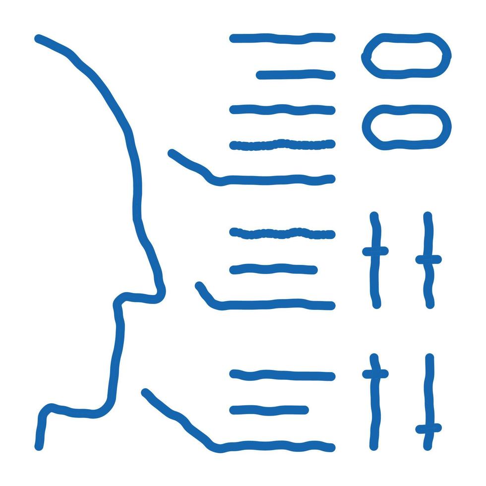 menselijk kenmerken tekening icoon hand- getrokken illustratie vector