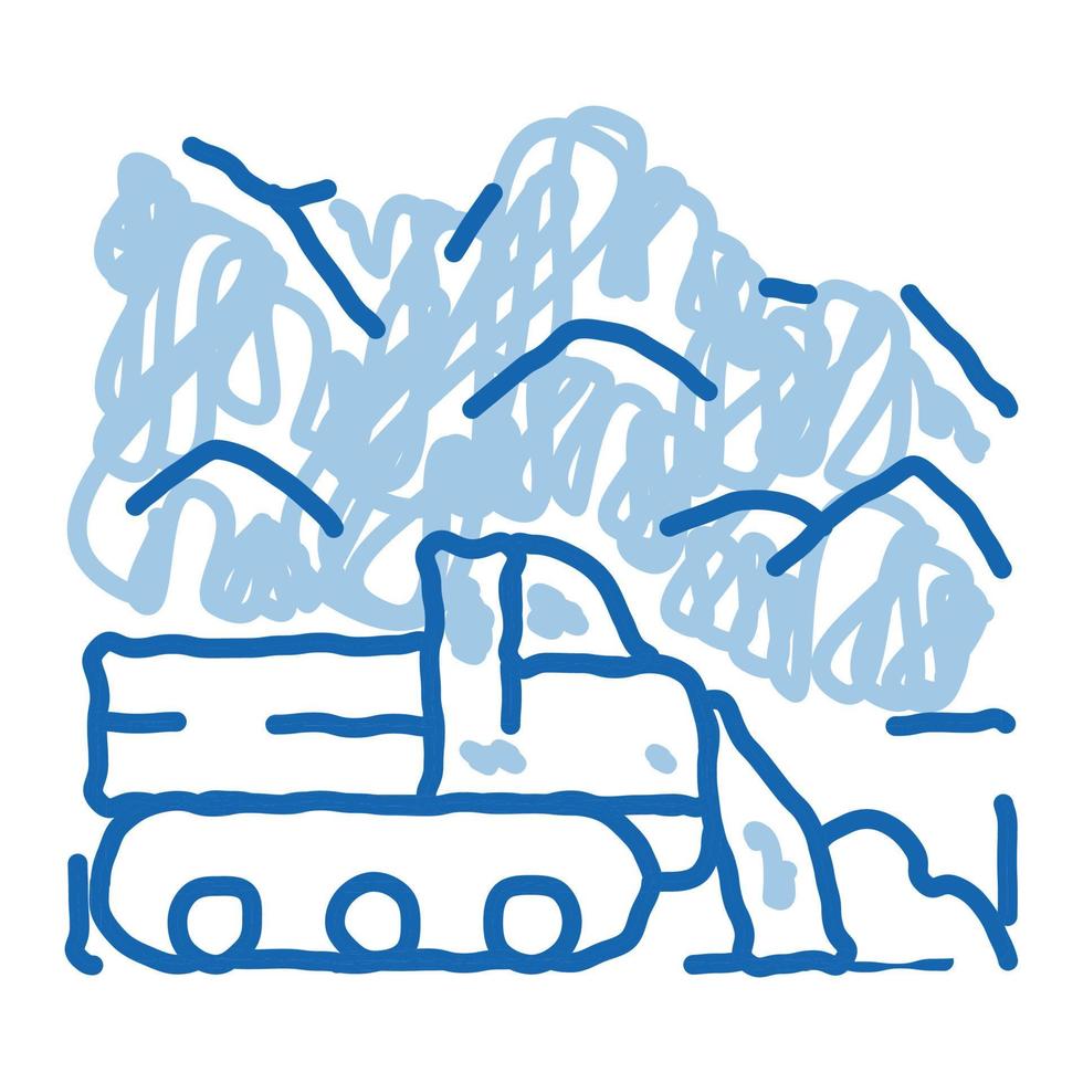 sneeuw blazer vrachtauto tekening icoon hand- getrokken illustratie vector