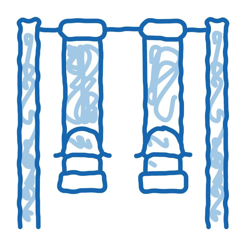 twee schommels voor kinderen tekening icoon hand- getrokken illustratie vector