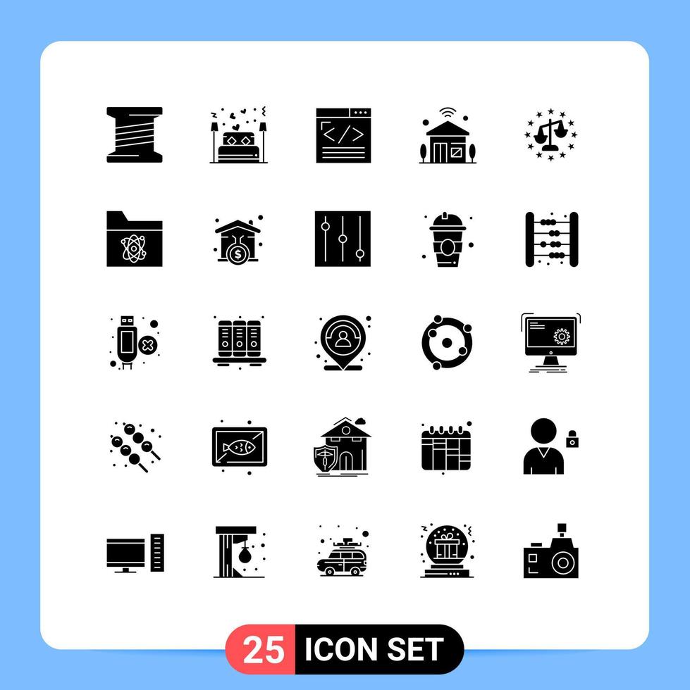 reeks van 25 modern ui pictogrammen symbolen tekens voor Wifi internet van dingen browser internet web ontwikkeling bewerkbare vector ontwerp elementen