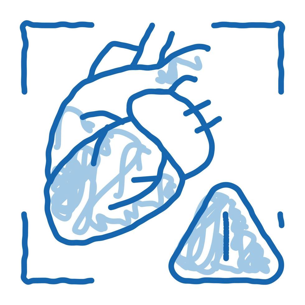 hart ziekte aandacht tekening icoon hand- getrokken illustratie vector