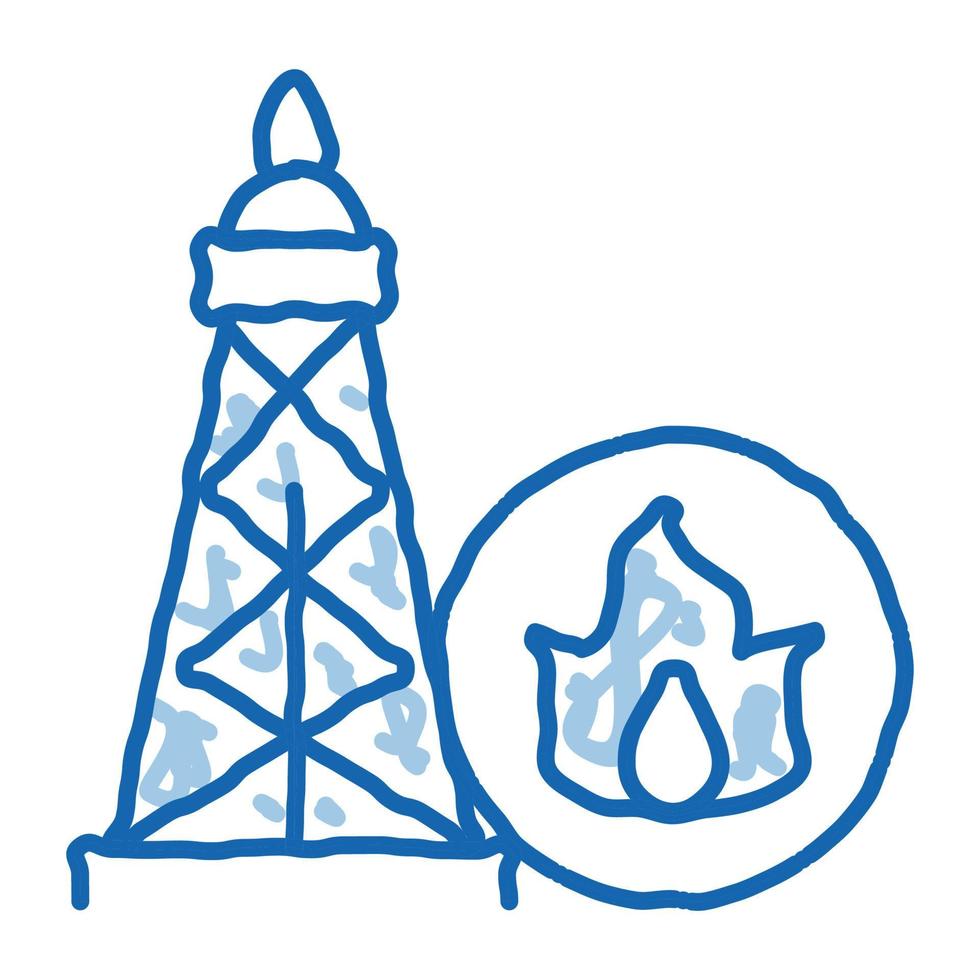 gas- toren tekening icoon hand- getrokken illustratie vector