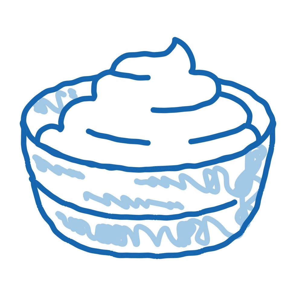 kom van afgewerkt mayonaise tekening icoon hand- getrokken illustratie vector