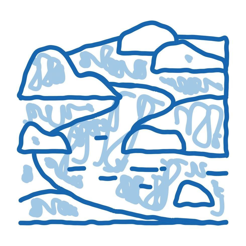 vloeiende rivier- tekening icoon hand- getrokken illustratie vector