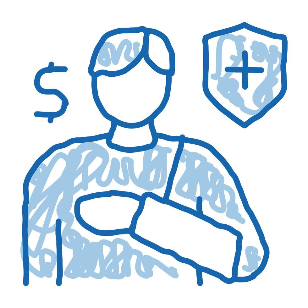 trauma verzekering tekening icoon hand- getrokken illustratie vector
