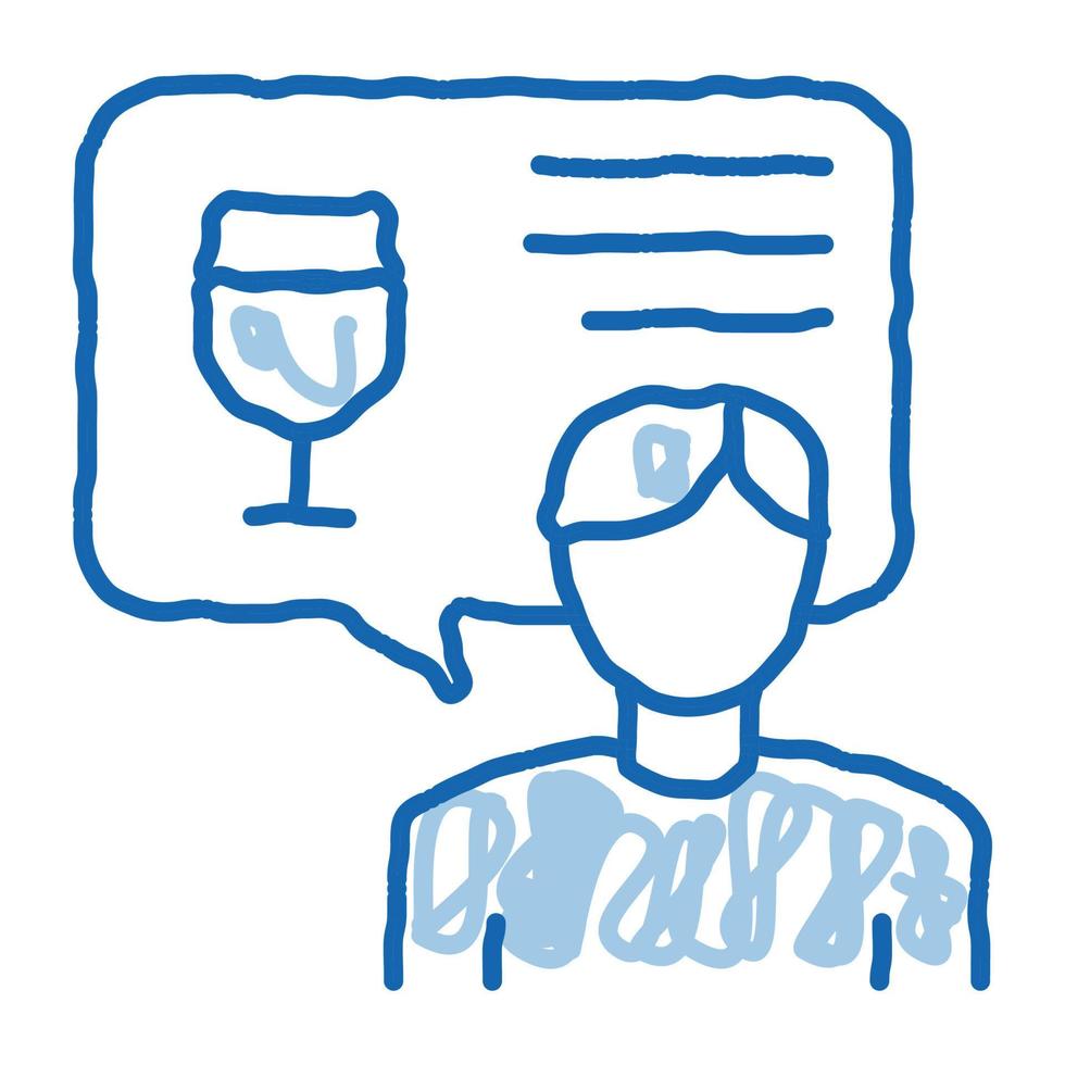 vertegenwoordiger van wijn tekening icoon hand- getrokken illustratie vector