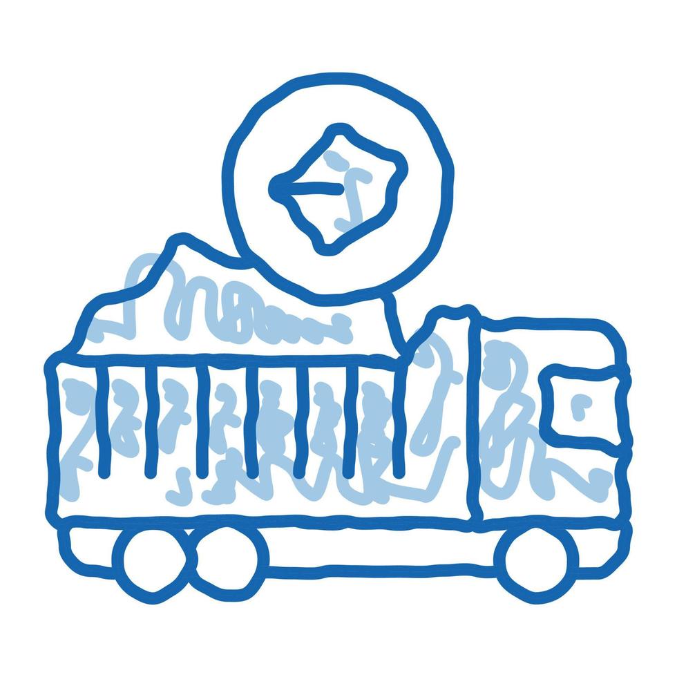 steenkool vrachtauto tekening icoon hand- getrokken illustratie vector