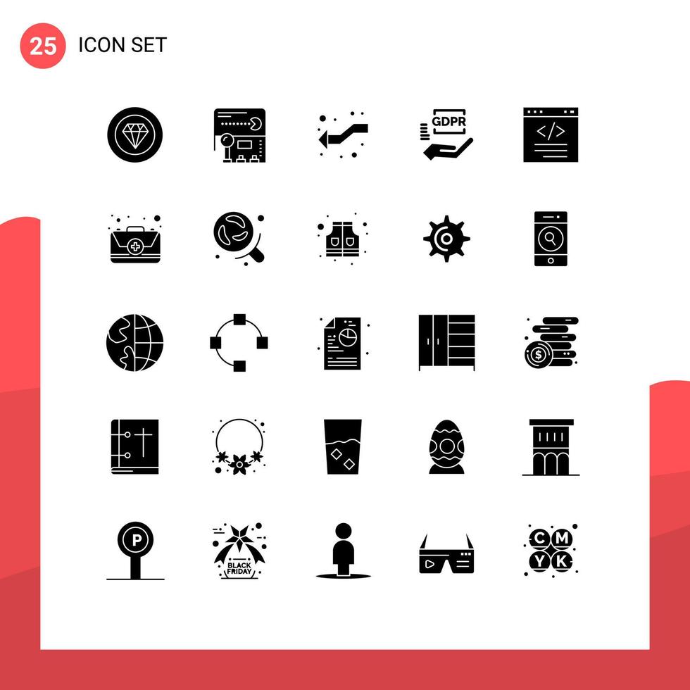 25 creatief pictogrammen modern tekens en symbolen van code bescherming pijlen hand- nakoming bewerkbare vector ontwerp elementen