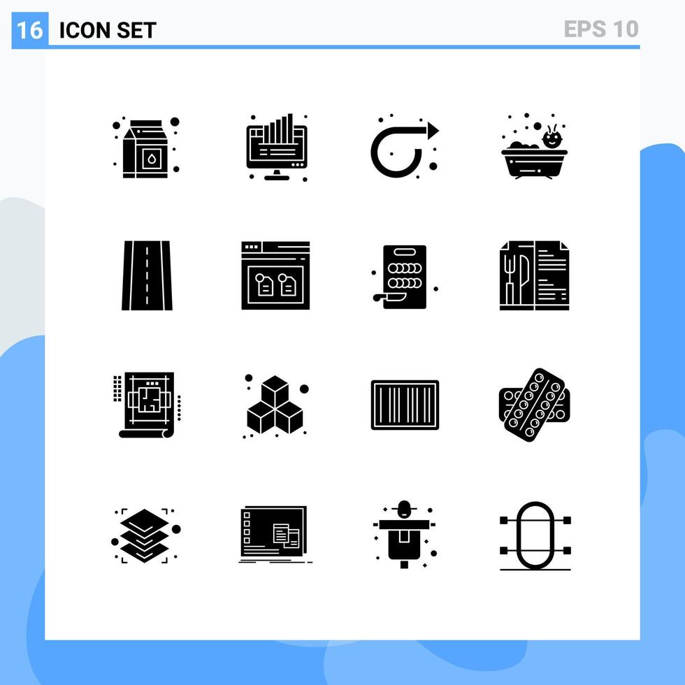 voorraad vector icoon pak van 16 lijn tekens en symbolen voor weg douche pijl het baden baby bewerkbare vector ontwerp elementen