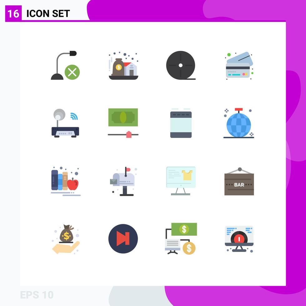 universeel icoon symbolen groep van 16 modern vlak kleuren van elektronisch credit zorg kaarten technologie bewerkbare pak van creatief vector ontwerp elementen