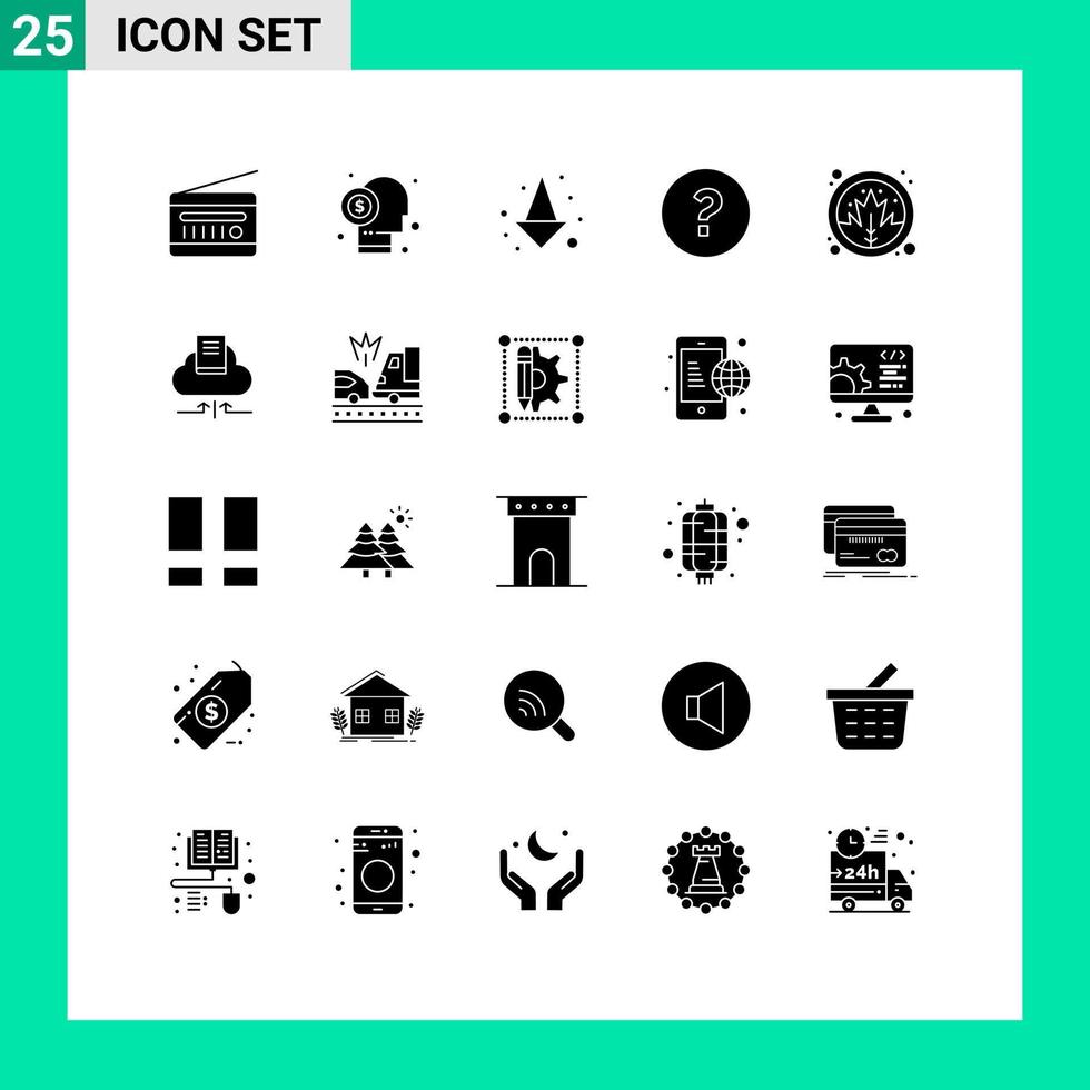 universeel icoon symbolen groep van 25 modern solide glyphs van natuur vraag investeerder helpen vol bewerkbare vector ontwerp elementen